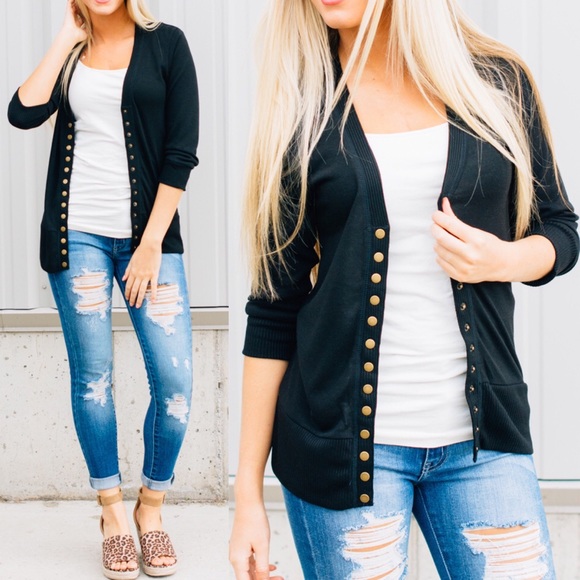 Softest MUST HAVE Cardigan - BLACK - Picture 3 of 4